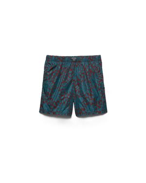 Prada Printed Re-Nylon Swim Trunks - Blue