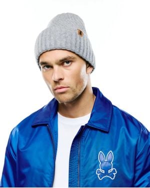 Psycho Bunny Brogan Merino Beanie - Blue