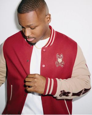 Psycho Bunny Reilly Varsity Bomber Jacket - Red
