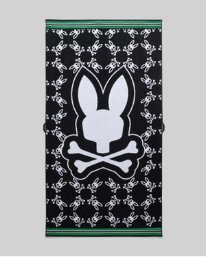 Psycho Bunny All Over Bunny Towel - Black