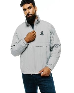 Psycho Bunny Javier Nylon Windbreaker Jacket - Gray