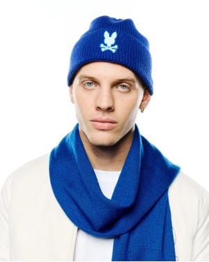 Psycho Bunny Leighton Merino Beanie - Blue