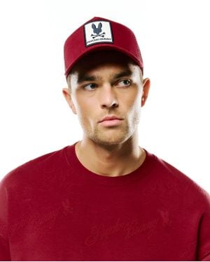 Psycho Bunny Adamo Bunny Trucker Cap - Red