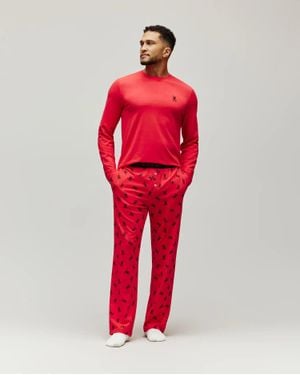 Psycho Bunny Casey Pajama Set - Red
