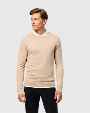 Psycho Bunny Belmore Extra Fine Cotton Sweater - Natural