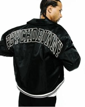 Psycho Bunny Nathaniel Satin Coach Jacket - Black