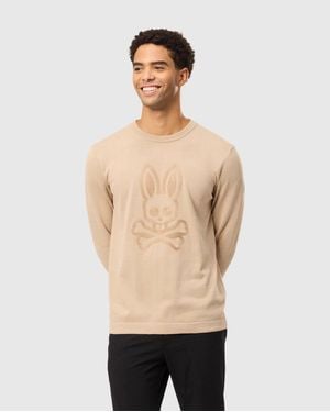 Psycho Bunny Cory Chainstitch Cotton Sweater - Natural