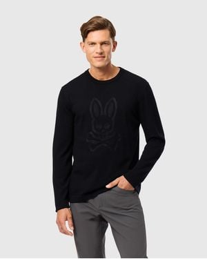 Psycho Bunny Cory Chainstitch Cotton Sweater - Blue