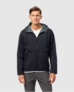 Psycho Bunny Southworth Reversible Padded Hooded Jacket - Blue