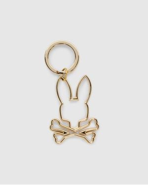 Psycho Bunny Outline Bunny Keychain - White
