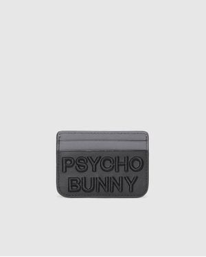 Psycho Bunny Leather Card Case - Gray