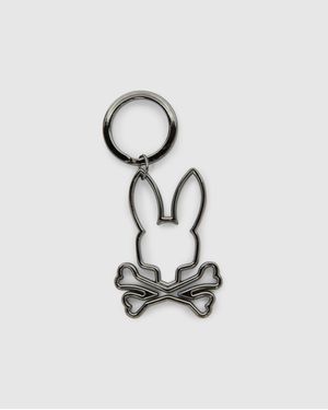 Psycho Bunny Outline Bunny Keychain - White