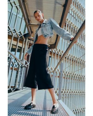 Pull&Bear Pantaloni Culotte Con Fascia E Fiocco - Blu