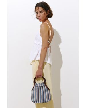 Pull&Bear Handtas Met Strepen - Blauw