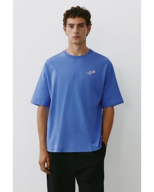 Pull&Bear T-Shirt Relax Fit Con Grafica - Blu