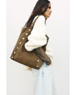 Pull&Bear Shopper Met Studs - Metallic