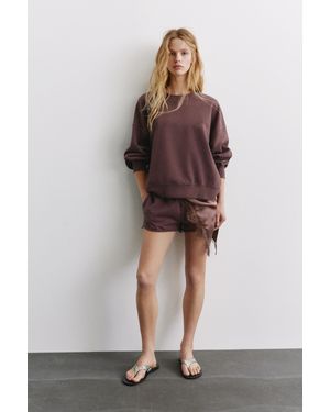 Pull&Bear Felpa Girocollo Stwd - Marrone
