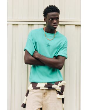 Pull&Bear Maglietta Stwd Grafica Sole - Verde