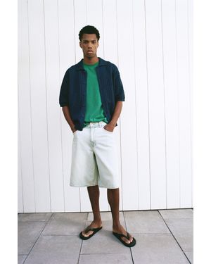 Pull&Bear Bermuda Di Jeans Gamba Larga - Multicolore