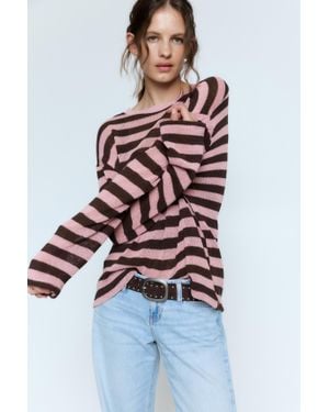 Pull&Bear T-Shirt En Maille Rayé - Bleu