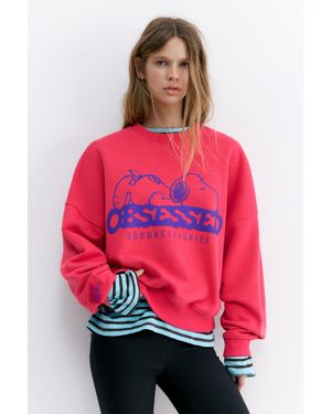Pull&Bear Felpa Peanuts Snoopy - Rosso