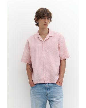 Pull&Bear Overhemd Met Korte Mouw En Ruitjesmotief - Roze