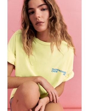 Pull&Bear T-Shirt Met Stoelprint - Geel