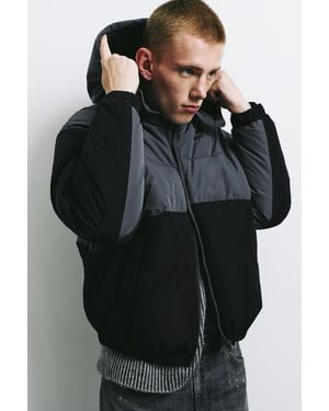 Pull&Bear Blouson Matelassé À Panneaux - Noir