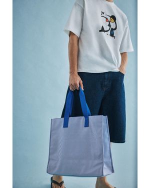 Pull&Bear Borsa Shopper A Righe - Blu