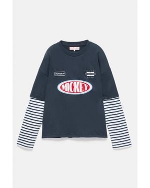 Pull&Bear T-Shirt Double Disney X F1 - Bleu