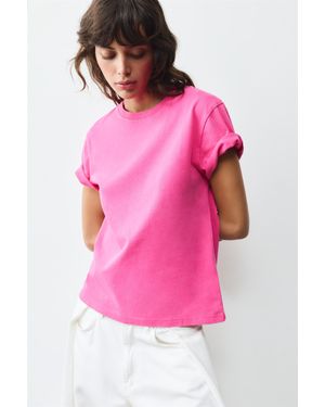Pull&Bear Maglietta Maniche Corte 100% Cotone - Rosa