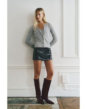 Pull&Bear Lange Laarzen Met Kitten Heel - Grijs