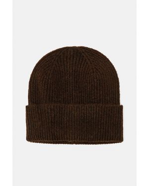 Pull&Bear Bonnet En Maille Côtelée - Marron