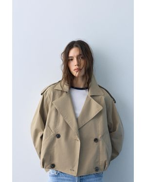 Pull&Bear Trench Corto A Palloncino - Neutro
