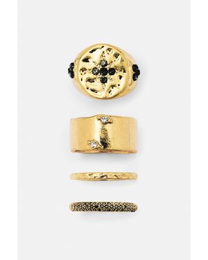 Pull&Bear 4-Pack Boho Ringen - Metallic