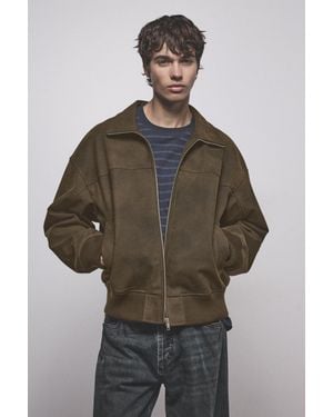 Pull&Bear Giubbotto Pelle Sintetica Effetto Slavato - Marrone