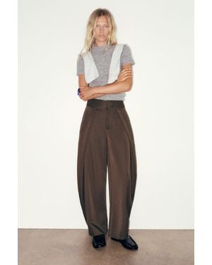 Pull&Bear Pantalon Ballon À Pinces - Blanc