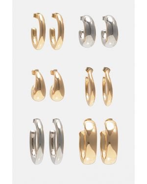 Pull&Bear Set Di 6 Paia Di Orecchini A Cerchio - Metallizzato