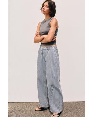 Pull&Bear Gestreepte Barrel Broek - Grijs