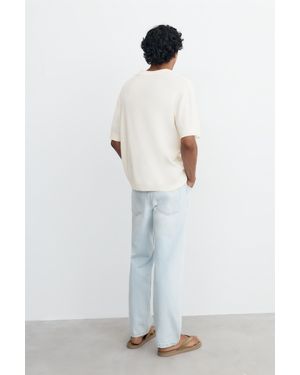 Pull&Bear Polo Texture Éponge - Blanc