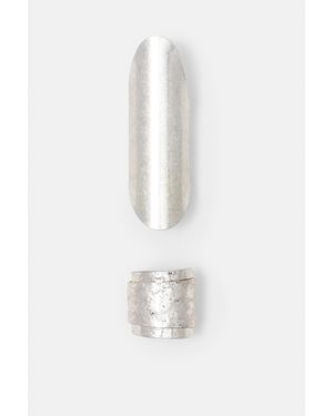 Pull&Bear Lot 2 Bagues Martelées - Blanc