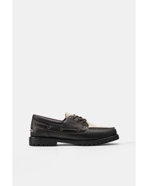 Pull&Bear Scarpe Nautiche A Contrasto - Nero