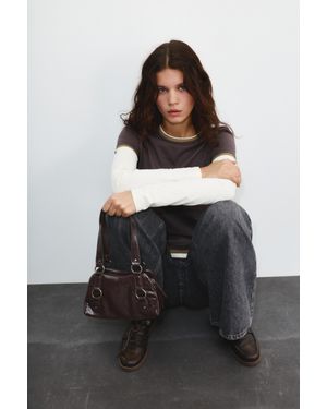 Pull&Bear Borsa A Spalla Con Anelli - Grigio