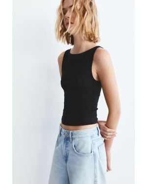 Pull&Bear Tanktop Met Boothals - Blauw