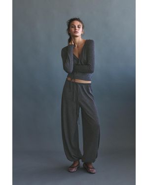 Pull&Bear Pantalon Bouffant Fluide - Bleu