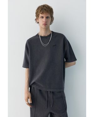 Pull&Bear Stwd T-Shirt Met Verwassen Effect - Blauw