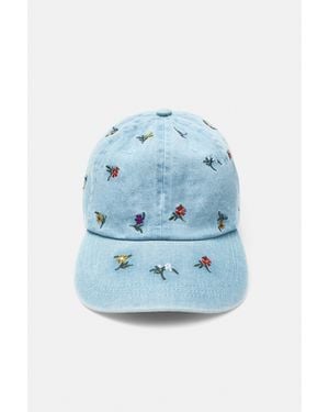 Pull&Bear Casquette Fleurs Brodées - Bleu