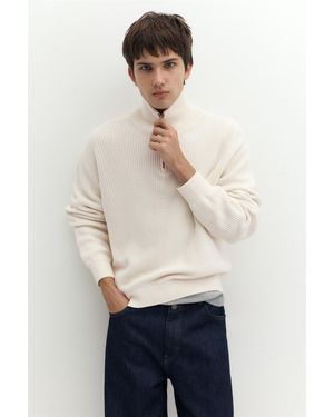 Pull&Bear Trui Met Ritssluiting - Wit