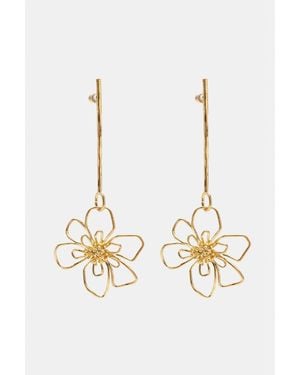 Pull&Bear Boucles D'Oreilles Pendantes Fleur - Blanc