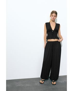 Pull&Bear Pantaloni Da Gaucho - Nero